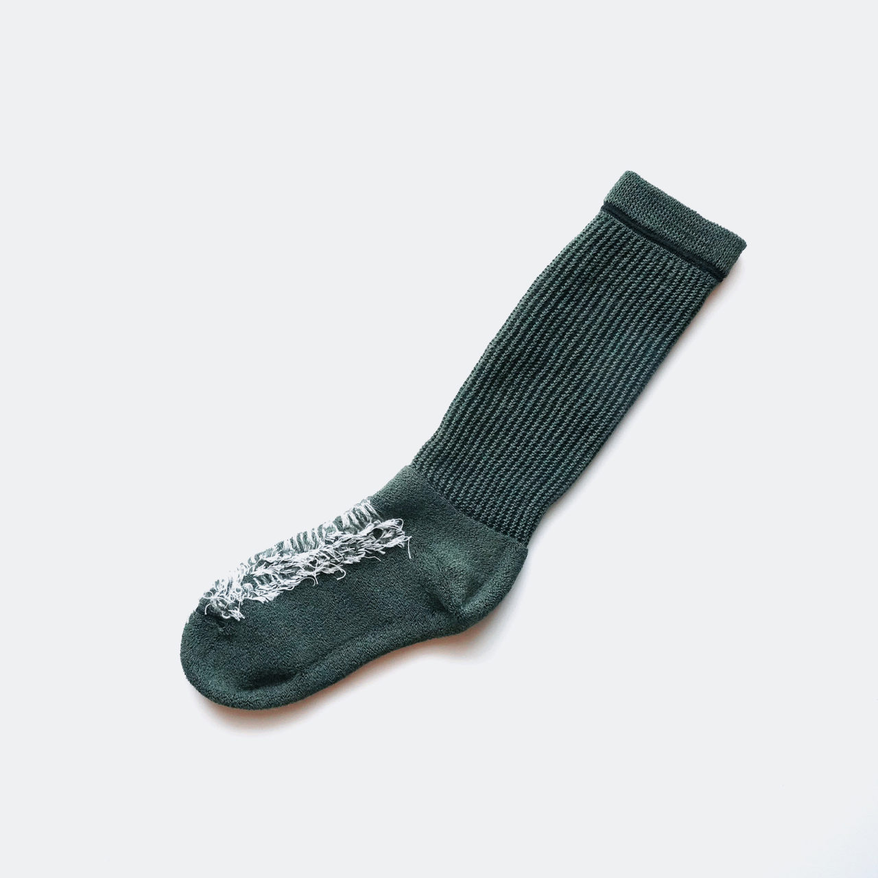 wool loose socks LETTER（dark green） FEEL MY FOOT STEPS