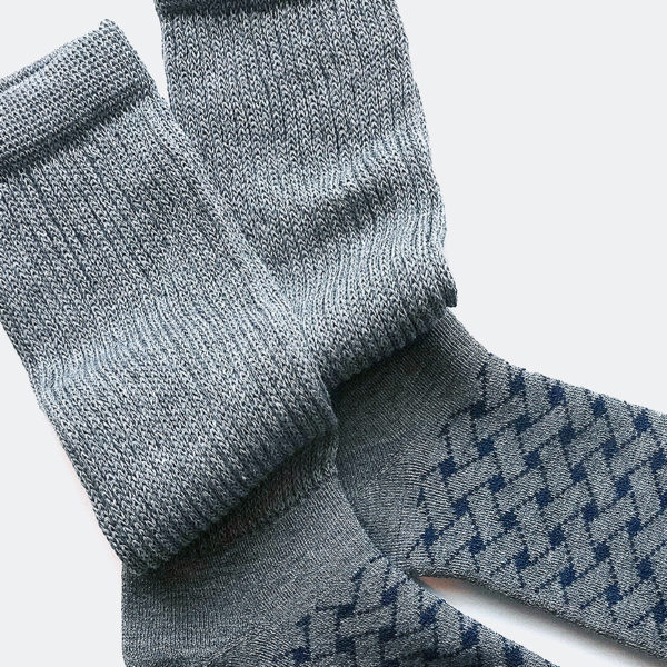 wool loose socks STITCH（melange grey） FEEL MY FOOT STEPS