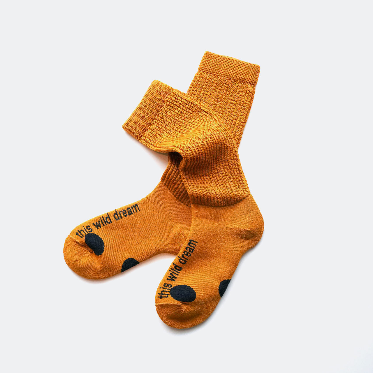 wool loose socks WILD DREAM（dark mustard） FEEL MY FOOT STEPS