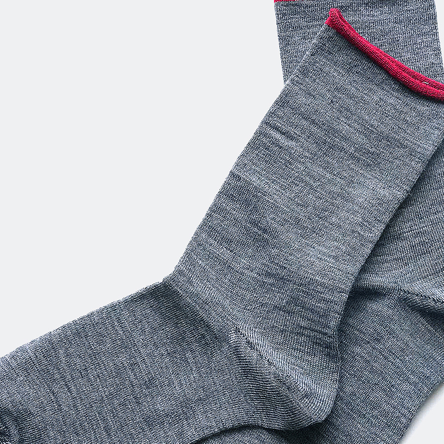 flat socks SIMPLE（melange grey）FEEL MY FOOT STEPS