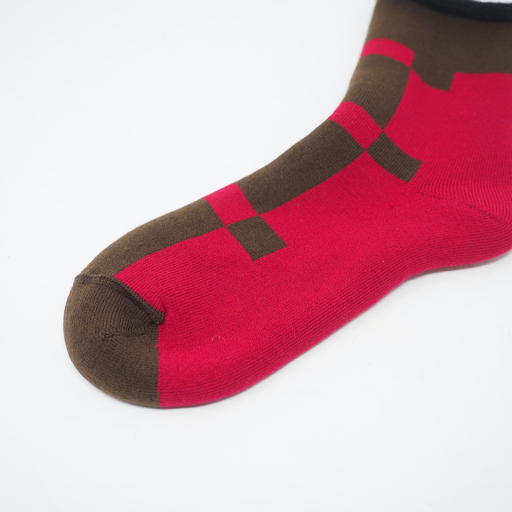 fluffy socks LATTICE（red）FEEL MY FOOT STEPS
