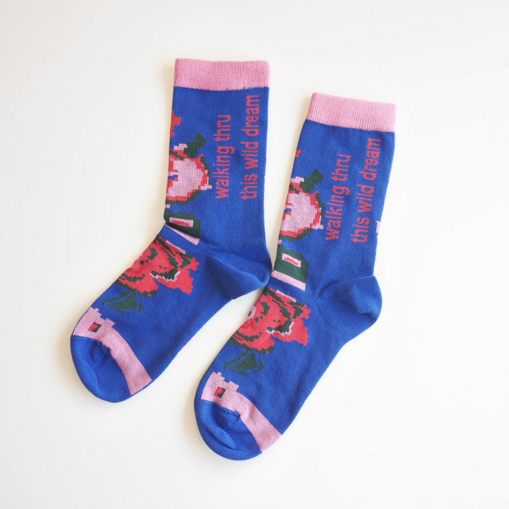 cotton crew socks ROSE（pink）FEEL MY FOOT STEPS