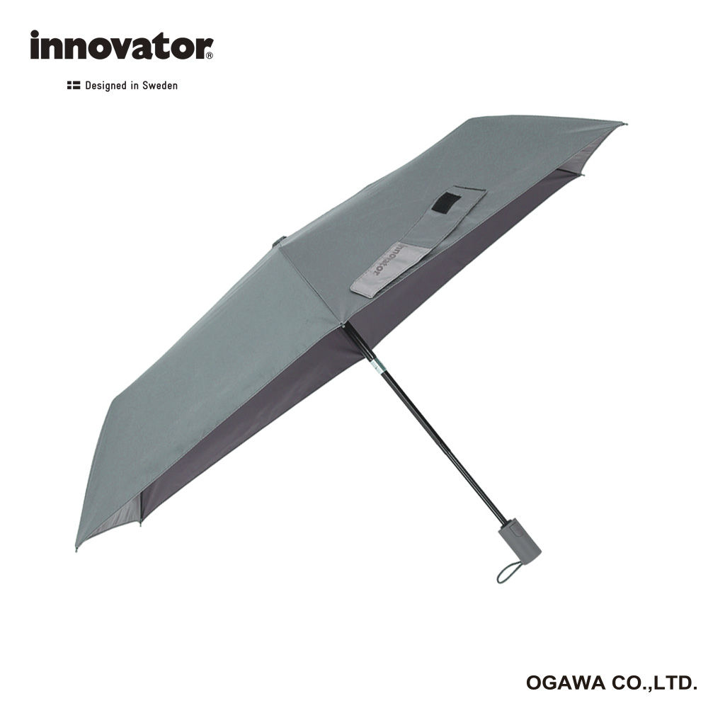 innovator 晴雨兼用 折りたたみ自動開閉傘 スチールグレー