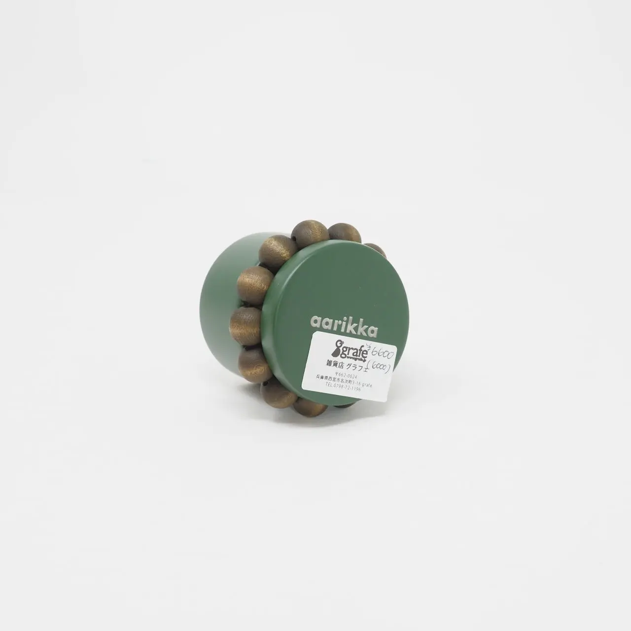 aarikka アーリッカ 木製 ティーライトキャンドル ホルダー モスグリーン
