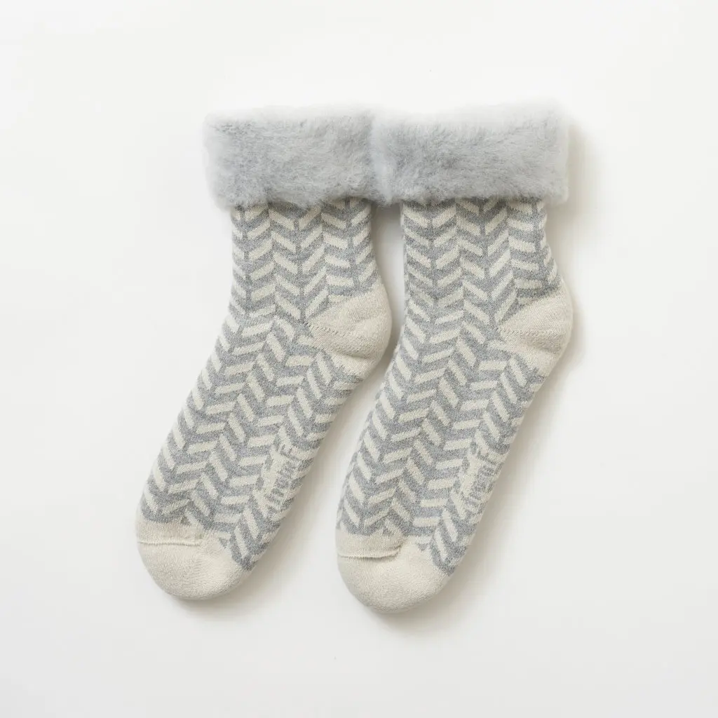 FROM F フィンランド製もこもこソックス herringbone ヘリンボーン ライトベージュ