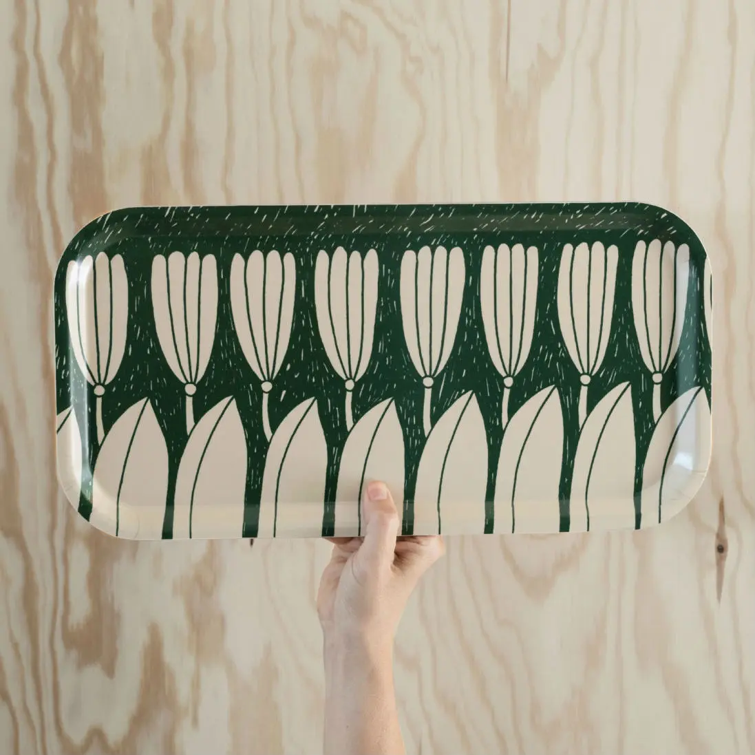 Fine Little Day トレー 43 × 22 cm KROKUS TRAY, GREEN/NUDE