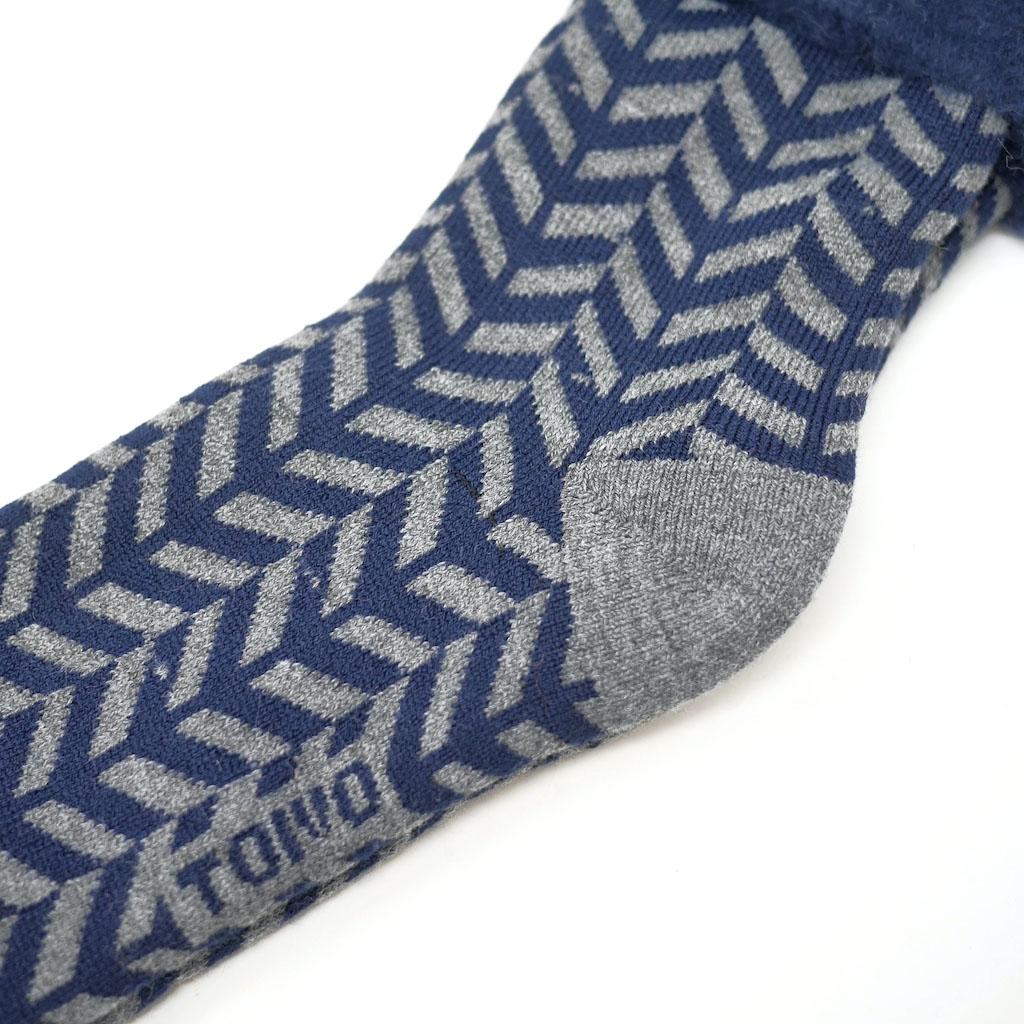 Lサイズ FROM F（フィンランド製モコモコソックス）herringbone ヘリンボーン ネイビー