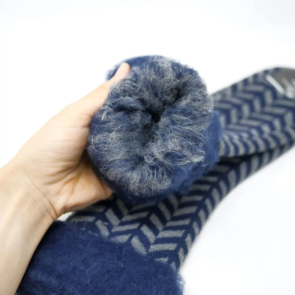 Lサイズ FROM F（フィンランド製モコモコソックス）herringbone ヘリンボーン ネイビー