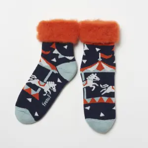 FROM F フィンランド製もこもこソックス karuselli /メリーゴーランド ネイビー