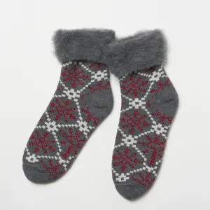 FROM F（フィンランド製モコモコソックス）lumi kukka / 雪の結晶 メルグレー