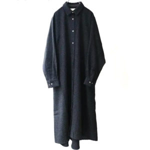 Midi Umi コートワンピース チャコールグレーチェック92A