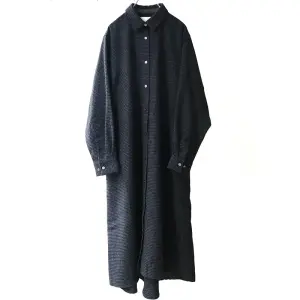 Midi Umi コートワンピース チャコールグレーチェック92A