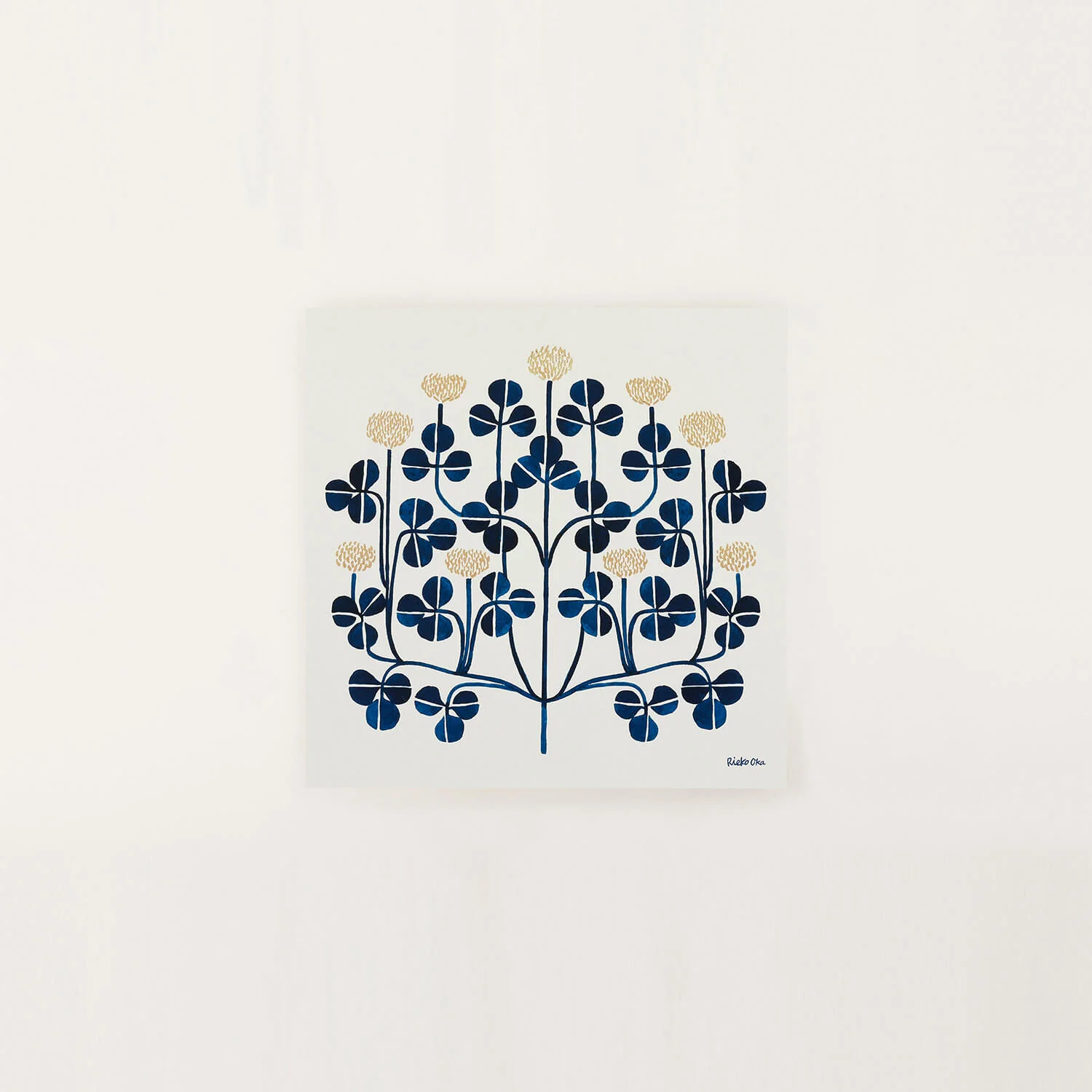 アートポスター 200×200mm White clovers（シロツメクサ ）a good view