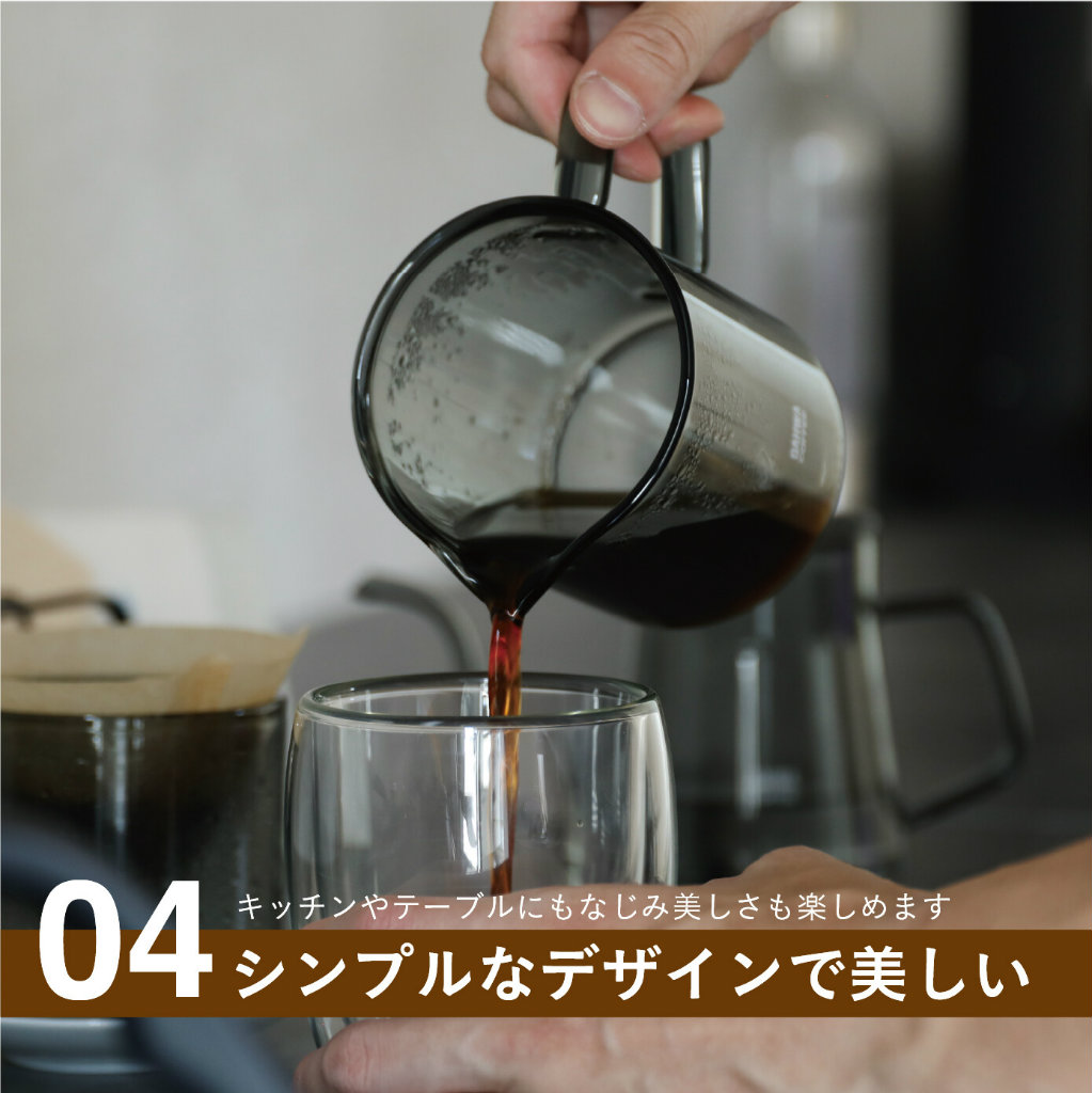 QAHWA 耐熱ガラスコーヒードリッパー＆サーバー