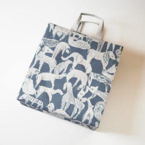 SIWA 紙和 バッグスクエアM wide life puzzle グレー