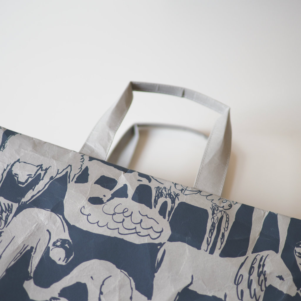 SIWA 紙和 バッグスクエアM wide life puzzle グレー